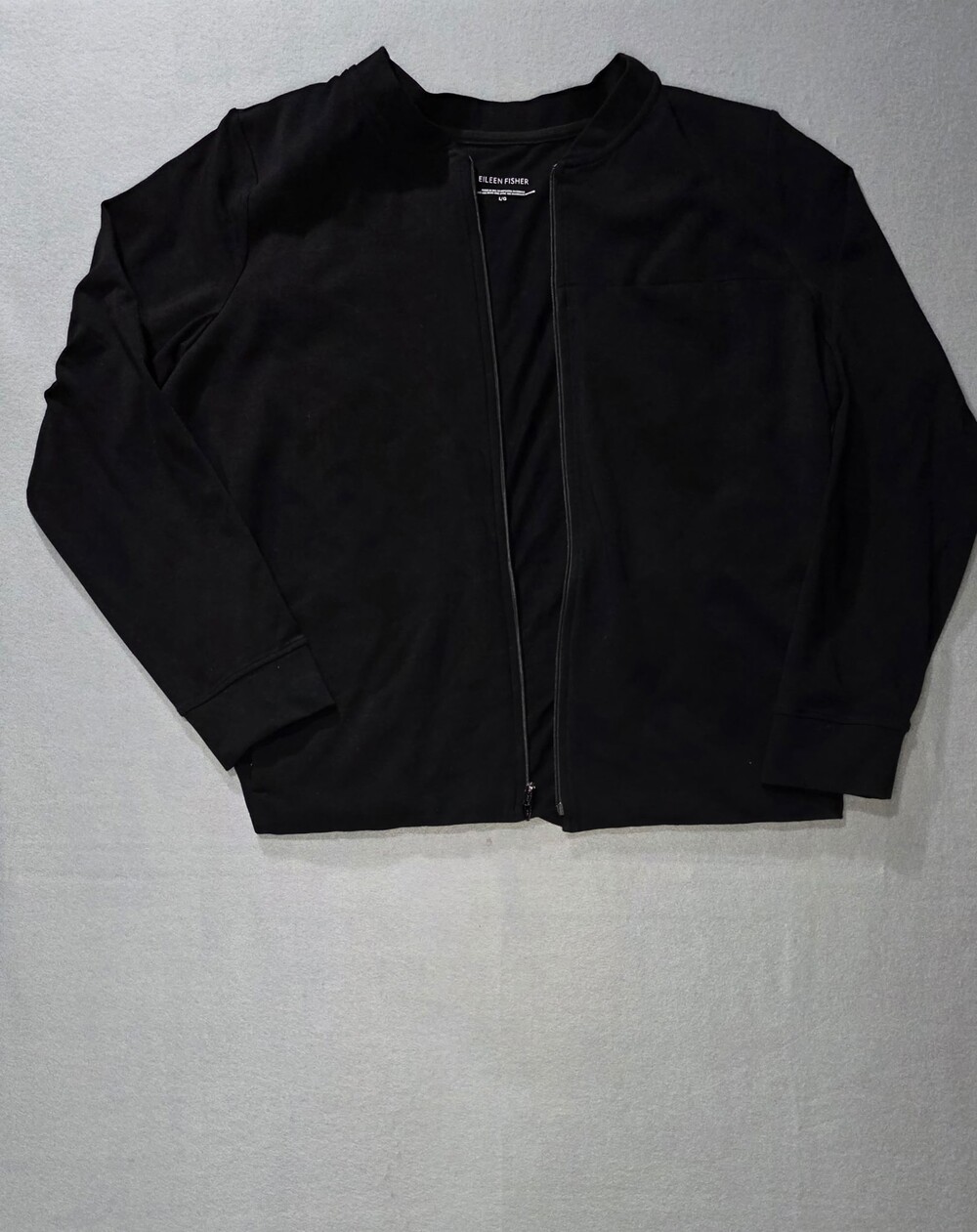 Eileen Fisher Women's Zip Bomber Jacket With Hidden Side Pockets - Large
